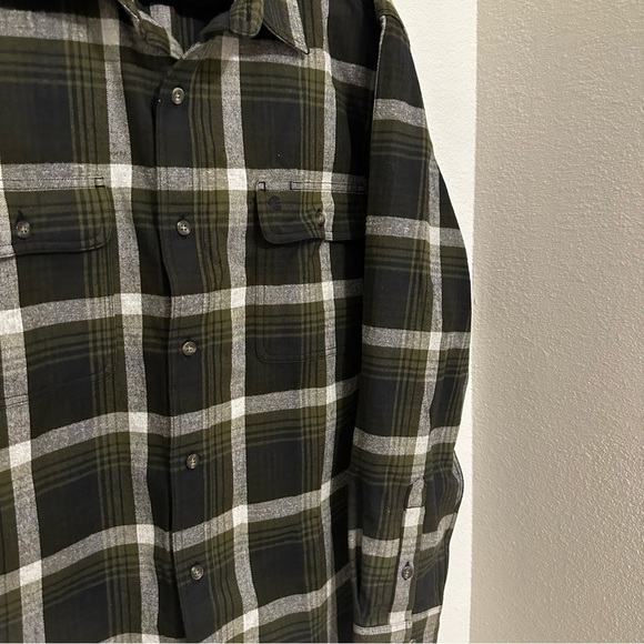 Carhartt Hubbard Flannel Shirt Long Sleeve Black Green Plaid Size Large Men’s - Picture 3 of 10